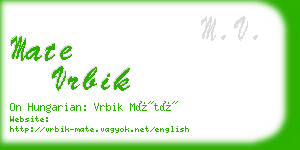 mate vrbik business card